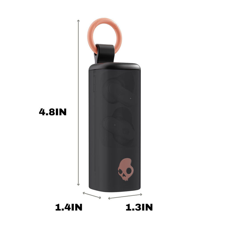 Skullcandy Dime Evo Wireless Earbuds with Clip-Anywhere Case - True Black | In-Ear Fit, Noise Isolating, 36 Hours Battery, Microphone for iPhone Android, Easy Clip-On Design, Travel, Commuting