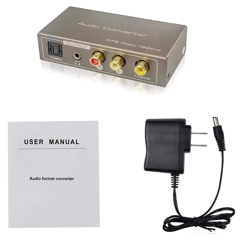 [AUSTRALIA] - 192KHz Multi Function Audio Converter, Tohilkel HDMI ARC or Toslink (Optical,SPDIF) or Coaxial to 3.5 mm Jack Stereo R/L Toslink (Optical,SPDIF) Coaxial, Support Multi Ports Output Simultaneously 