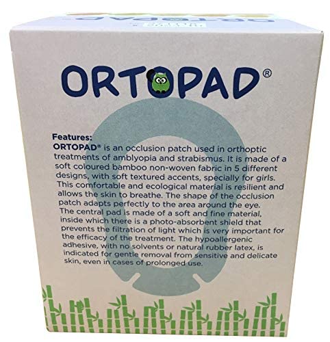 Ortopad® Soft Bamboo Girls Eye Patches, 50/Box (Regular Size, 4+ yrs) Textured Accents Regular