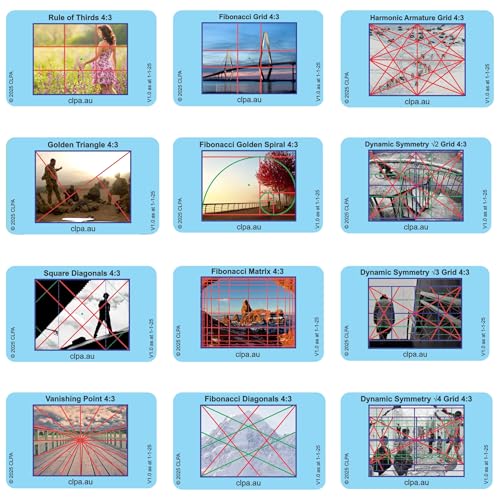 4:3 Directors Viewfinder Set, 12 Layouts, 12 Cards Set - Full 4:3 Only