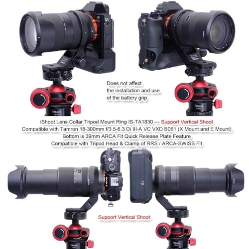 Lens Collar Tripod Mount Ring Compatible with Tamron 18-300mm f/3.5-6.3 Di III-A VC VXD B061 (X/E Mount), Lens Support Bracket Holder Bottom is Arca-Swiss Fit Quick Release Plate