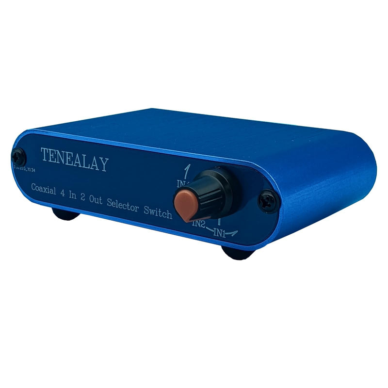 [AUSTRALIA] - 4x2 SPDIF Coaxial Audio Switch Box - 4 Input 2 Output Digital Coaxial Signal Switcher Selector for Home Theater, Hi-Fi System 