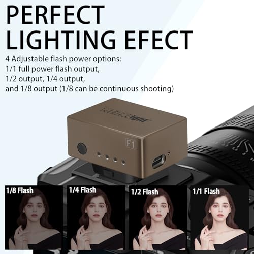 MEDALight F1 Mini Camera Flash Camera Flash Speedlite for Ricoh (GR3/GR3X,etc.) Fuji/Sony ZV1/Nikon/Canon,Digital Film Cameras,Portable Mini hot Shoe Flashlight for DSLR Cameras.(Brown Rosegold) Brown Gold