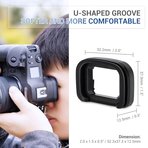 JJC ER-H Soft Eyecup Eye Cup Eyepiece Viewfinder & 2-Pack RF Mount Body Cap Rear Lens Cover Cap for Canon EOS R3 Camera