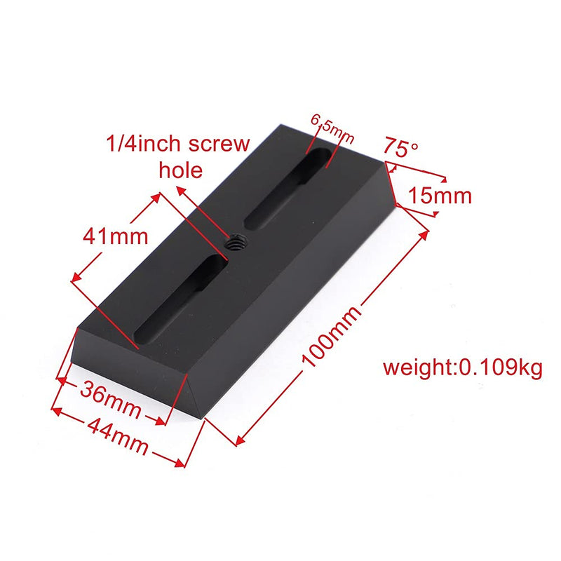 Dovetail Telescope Mounting Plate 10cm 21cm 30cm 40cm for Equatorial Tripod Long Version Binocular- 75° Black Plate Standard Size (30CM)