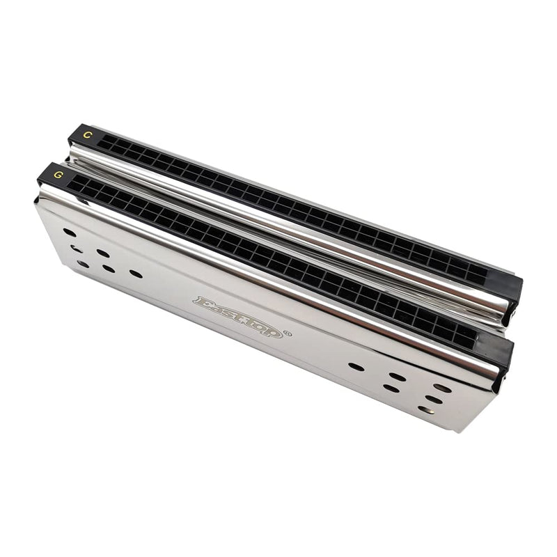 [AUSTRALIA] - Selected Reeds 24Holes Double-sided Double-tone Harmonica, Advanced C-tone G-tone Polyphonic Harmonica for Beginners, Adults and Students with Wooden Box (24holes) 