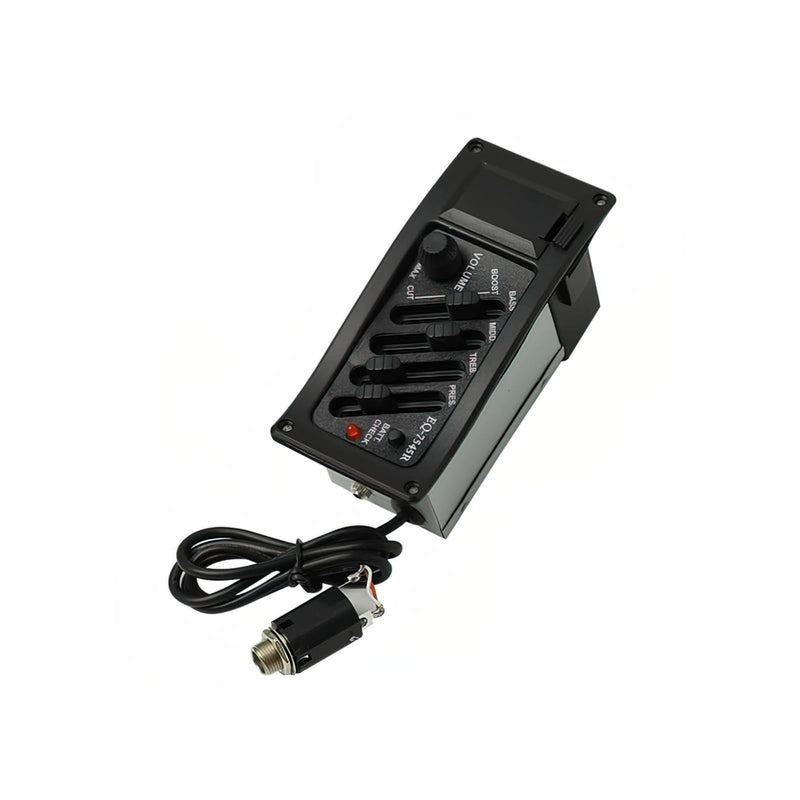 4 Band EQ Equalizer Guitar Preamp Piezo Pickup Tuner Acoustic Guitar Preamp Amplifier Equalizer Tuner (4 Band) 4 Band