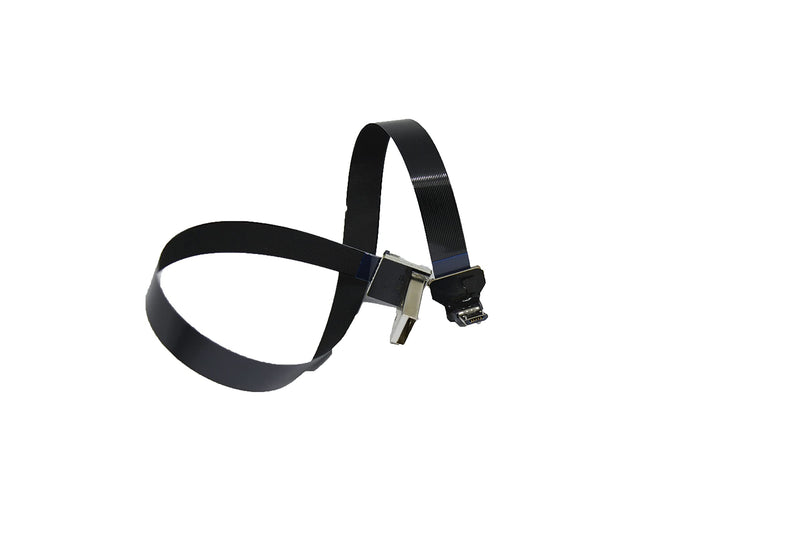 LY tech Short Flat Slim Thin Ribbon FPC Micro USB Male 90 Degree Angled up to Standard USB A Male 90 Degree Angled for sync and Charging Black (30CM Micro USB 2 to Standard USB A Down) 30CM MICRO USB 2 to Standard USB A DOWN