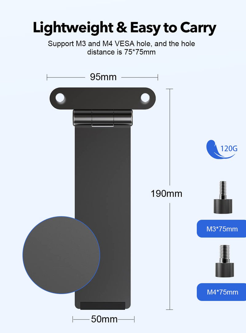 UPERFECT Portable Monitor VESA Stand with Hand Screw for 7-18.5 inch | Freestanding VESA Monitor Desk Mount with Swivel/Tilt/Rotation, Fits Screen with M3/M4*75MM