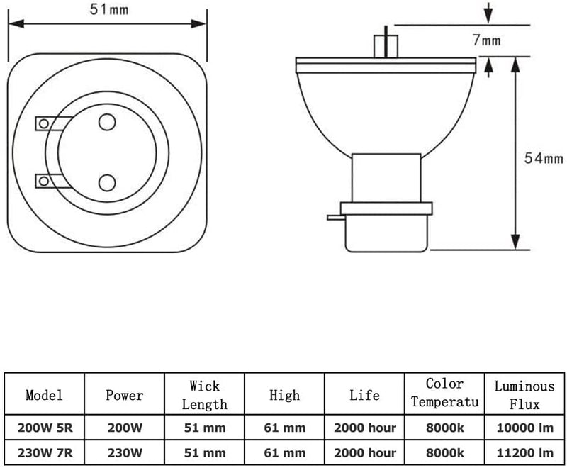 7R 230W Replacement Bulb for 7R Stage Moving Headlights,7R Bulb Beam DJ Light lamp 7R 230W