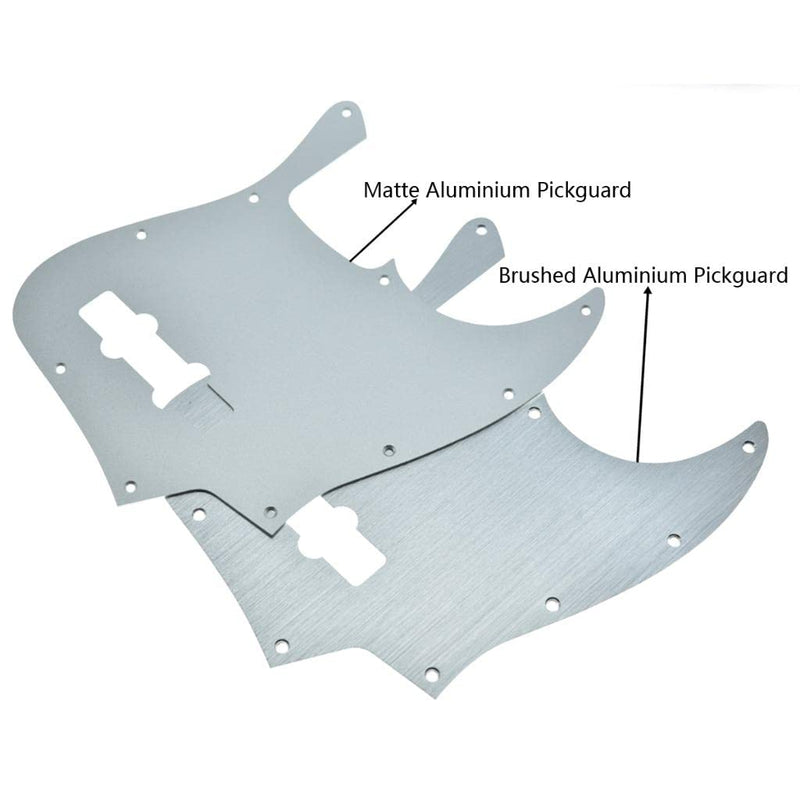 KAISH Matte Aluminium Jazz Bass Style Pickguard Metal Anodized J Bass Pick Guard Scratch Plate for American/Mexican Jazz J Bass Matte Silver