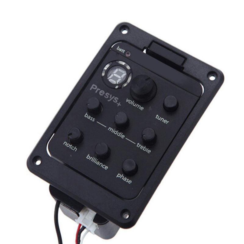Yuehuam Acoustic Guitar EQ Equalizer Onboard Preamp Pickup Tuner Guitar Tool for Acoustic Guitar Musical Instrument EQ Equalizer Guitar Preamp