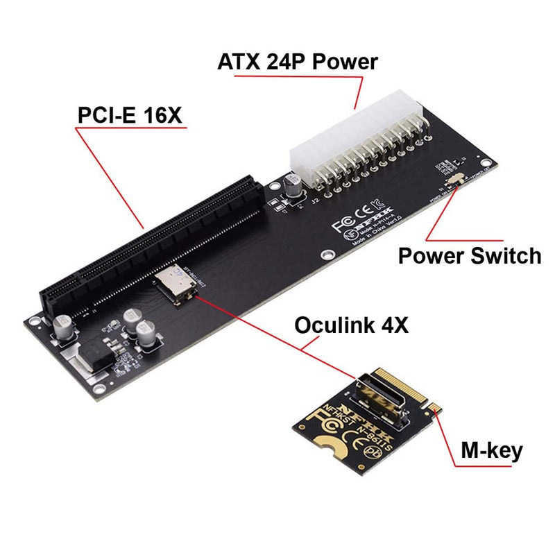 cablecc PCI-E 3.0 M.2 M-Key to Oculink SFF-8611 SFF-8612 Host Adapter for GPD Win Max2 External Graphics Card & SSD SFF-8612 4X to PCI-E 16X