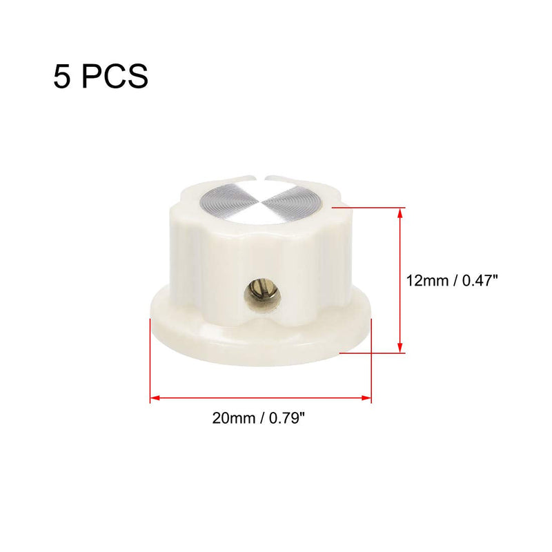 uxcell 5pcs 6.4mm Shaft Hole Potentiometer Volume Control Rotary Knobs Effect Pedal Knobs Cream