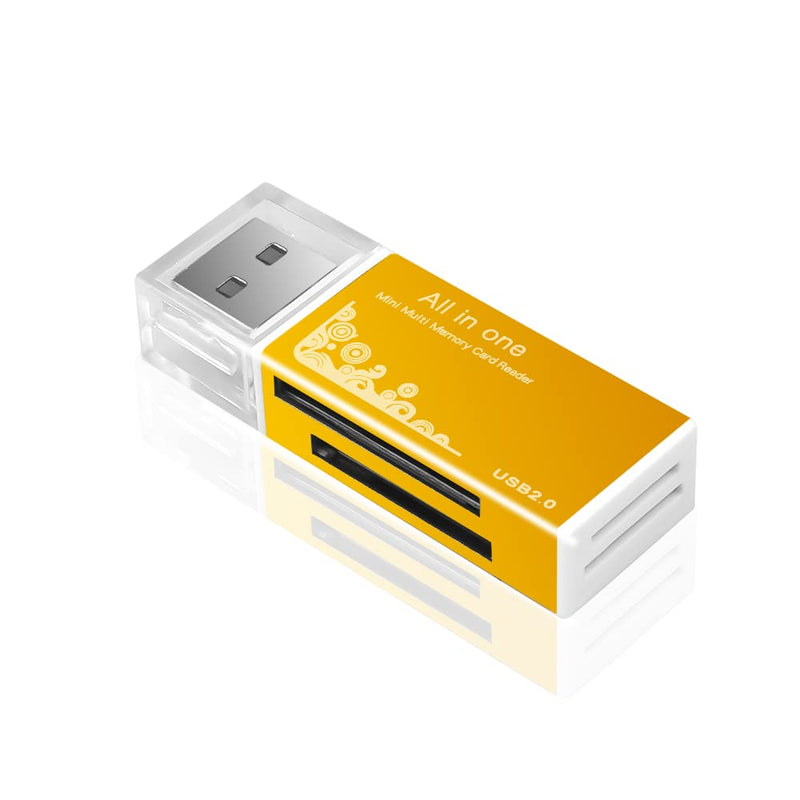 VizGiz 4 Pack All in One Micro SD Card Reader Aluminium USB 2.0 Mini Multi 4 Slots Memory Card Reader Writer Adapter for Micro MS M2 SD MMC SDHC DV MS Duo Memory Stick PRO MicroSD T-Flash TF