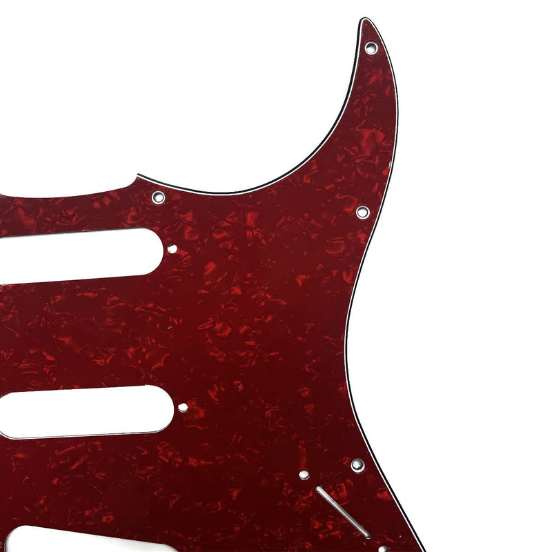 [AUSTRALIA] - KAISH 11 Hole ST/Strat Style Pickguard SSS Pick Guard with ST Back Plate Tremolo Trem Cover for USA/Mexico Stratocaster/Strat Red Pearl 