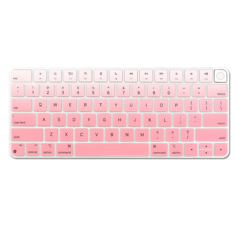 ProElife Keyboard Cover Skin for Apple Magic Keyboard 3 (with Touch ID, Model: A2449, for 2021 iMac 24'' & 2022 Mac Studio with Silicon Chip) Accessories Ultra Thin Silicone Protector (Ombre Pink) Ombre Pink
