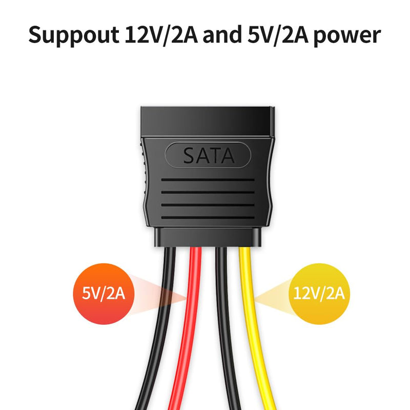 3-Pack 7.8 Inch 4 Pin Molex to SATA Power Cable, IDE 4Pin Male to SATA 15 Pin Female Power Adapter Cable
