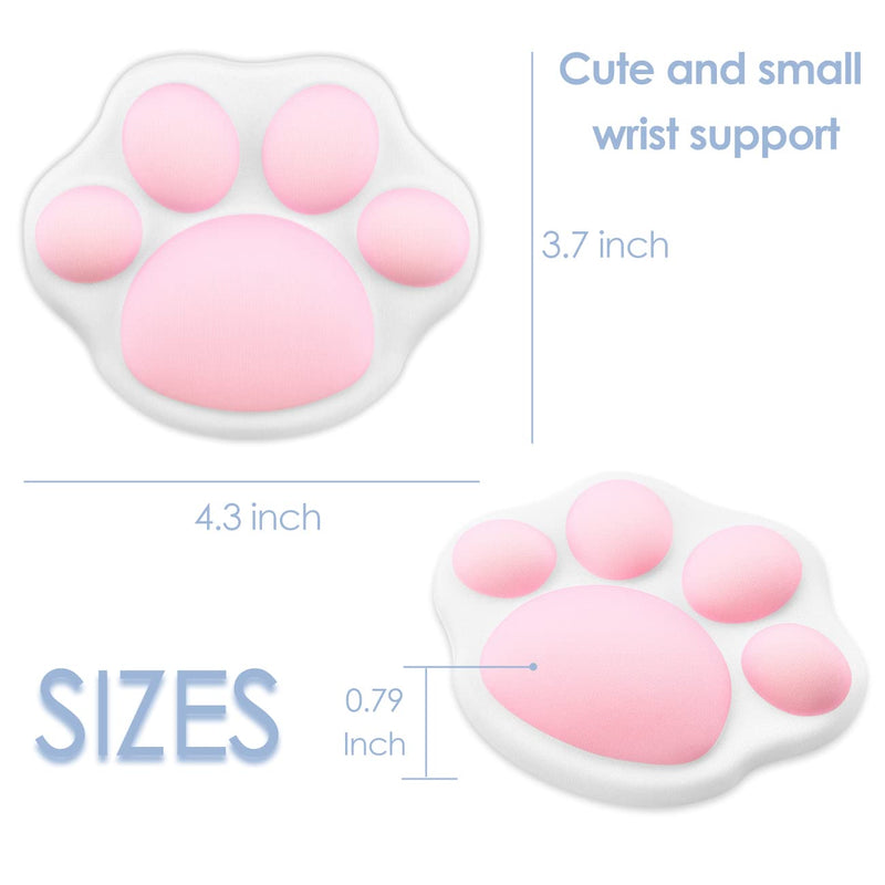 ProElife Cute Mouse Wrist Support Pad Cat Paw Pattern, Comfortable Soft Wrist Rest Hand Pillow Relief Hand’s Pain with Non-Slip Rubber Base 4.3'' x 3.7'' for Home, Office Computer Laptop (White) White