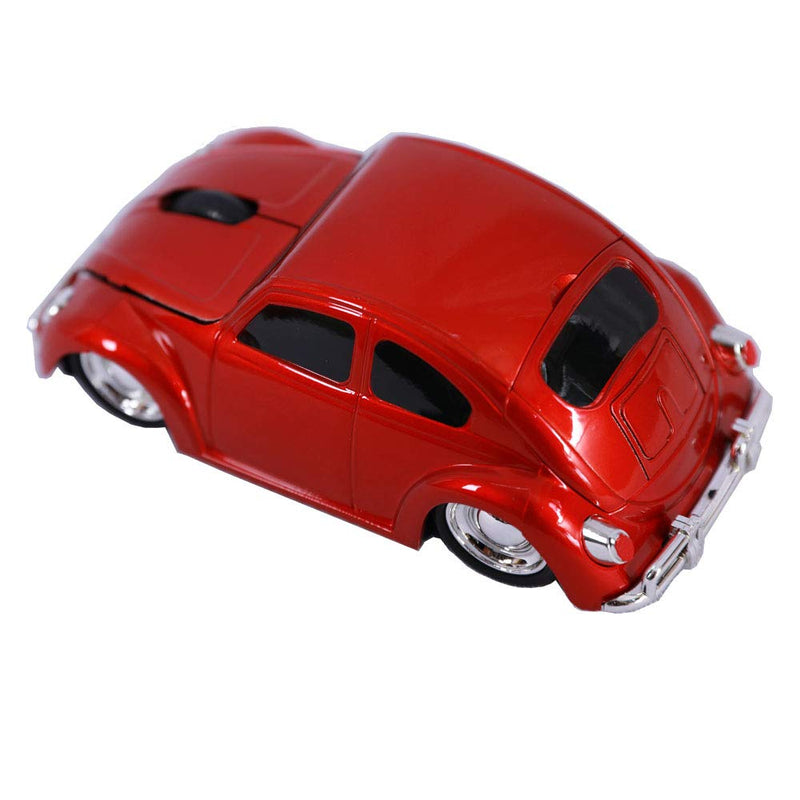 Jinfili 2.4G USB Wireless Car Mouse 1967's Classical Shaped Car Computer Mouse Ergonomic Gaming Mice for Desktop Laptop PC Mac Window 10 Red