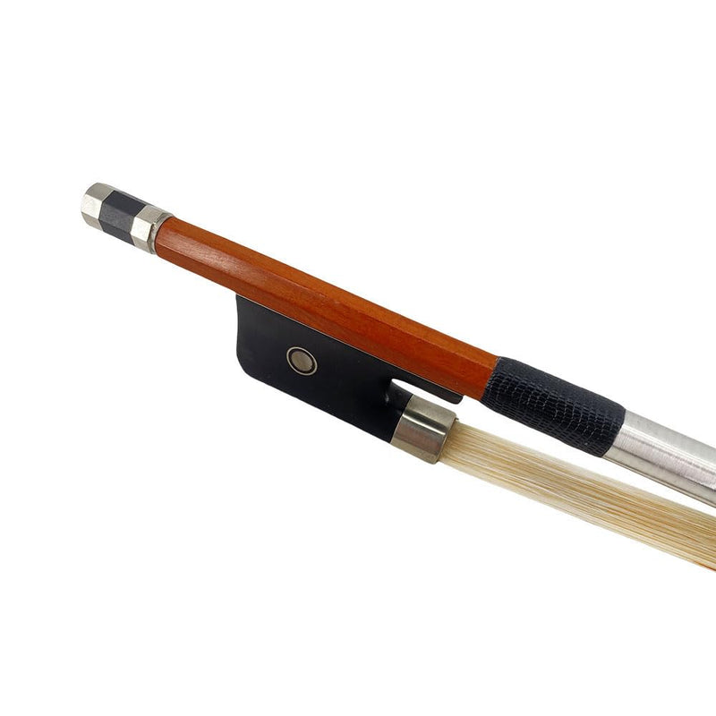 3/4 size Double bass bow Brazilwood Ebony Frog Natural Mongolian HorseHair Well Balance (French Style) French Style Pearl Eye Inlay