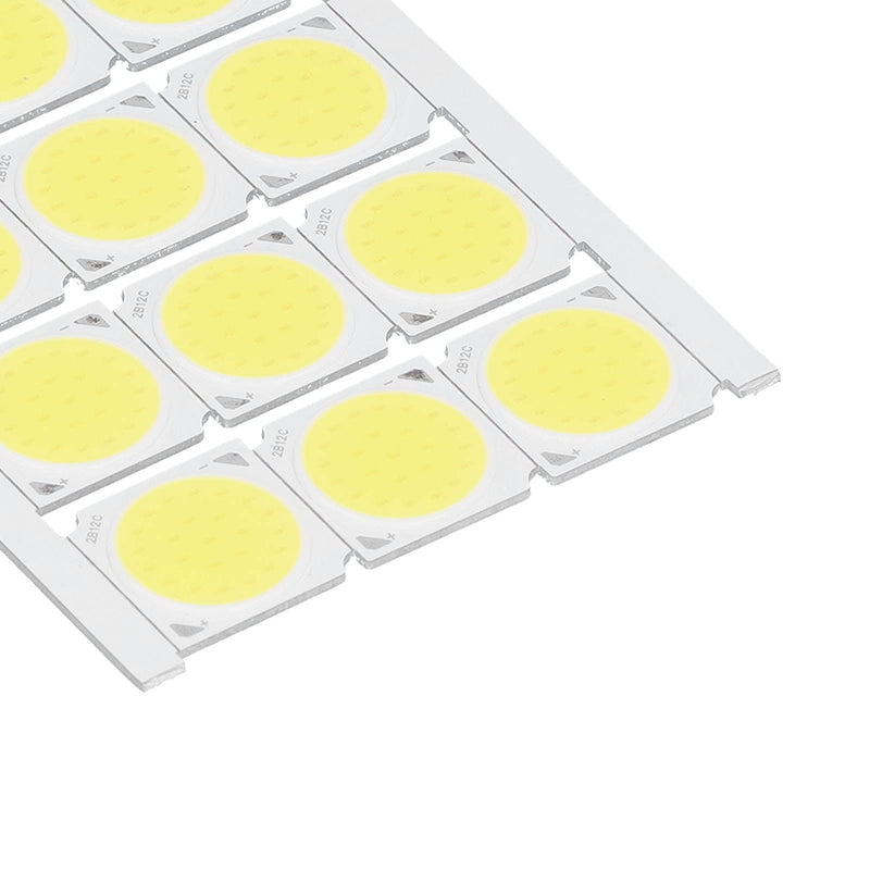 Haofy COB Integrated LED Light Chip, 12 Pieces COB Light Source High Performance Round LED Chip 12 W 36-41 V 1080 LM for DIY Interior Lighting (White) (White Light) White Light