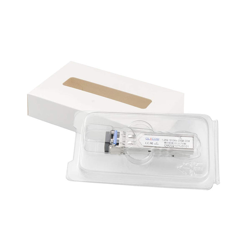 1000Base-LX 1.25G SFP Transceiver with 1310nm Dual LC Connector 20KM Single Mode DDM for Cisco Meraki Ubiquiti Mikrotik D-Link Supermicro Netgear