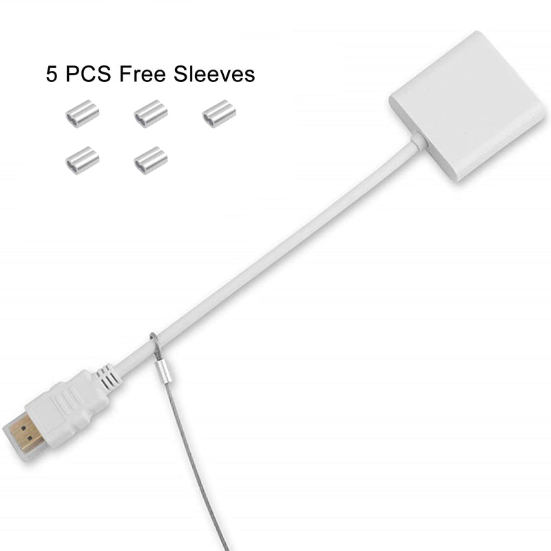 30 Pack Adjustable Cable Tether Universal Computer Adapter Lock Kit DIY Kit Stainless Steel wiht Nylon Coat Tether Computers Adapters/Dongles/HDMI Adapter/VGA Adapter/DP Adapter/Mac Adapter 30