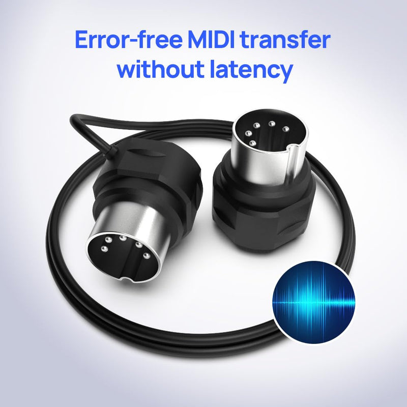 [AUSTRALIA] - CME MIDI Cable 4-Pack - 3FT / 90cm, 5-pin DIN, Low-Profile - Mirrored 45-Degree Angled Ultra-Thin Plugs for Compact Spaces - Ideal for MIDI Interface, Pedalboard, Keyboard 