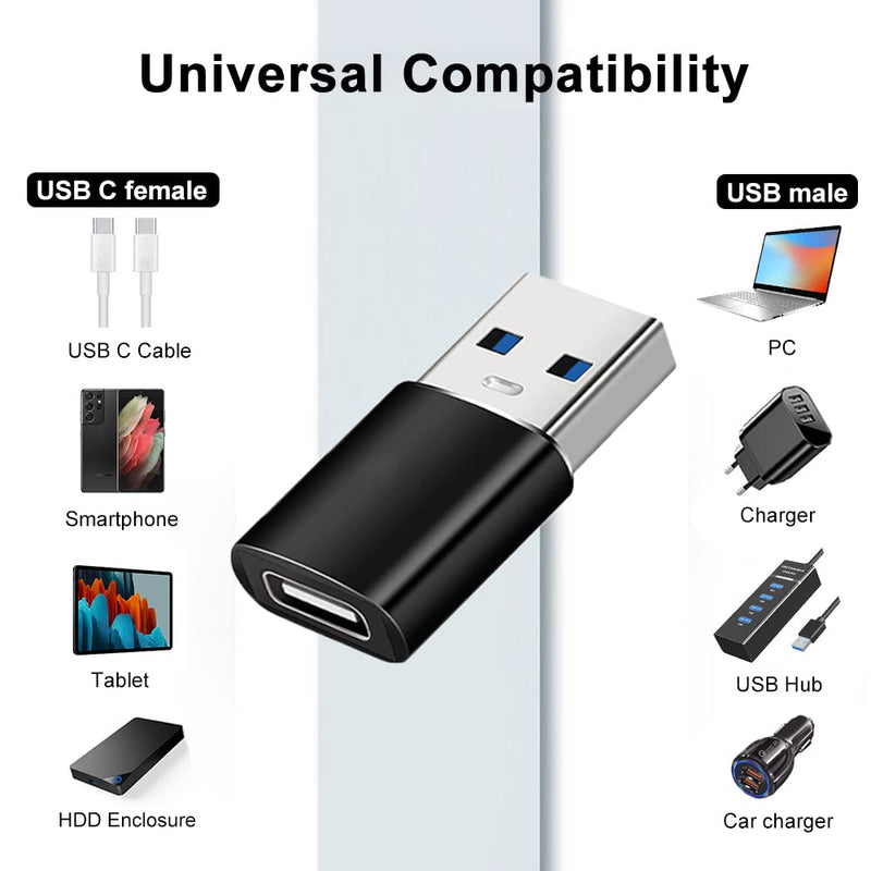 USB C Adapters 4 Pack, USB C to USB 3.0 OTG Adapter, Micro USB to USB C Adapter Compatible with MacBook Pro, Samsung Galaxy, Smartphones, Laptop, PC, in Car and More