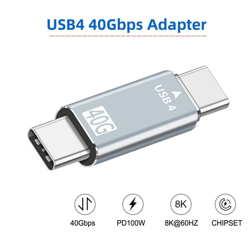 ChenYang CY USB C Male to Male Adapter,USB4 Type C 100W Power Data 8K Video Extension Connector Adapter