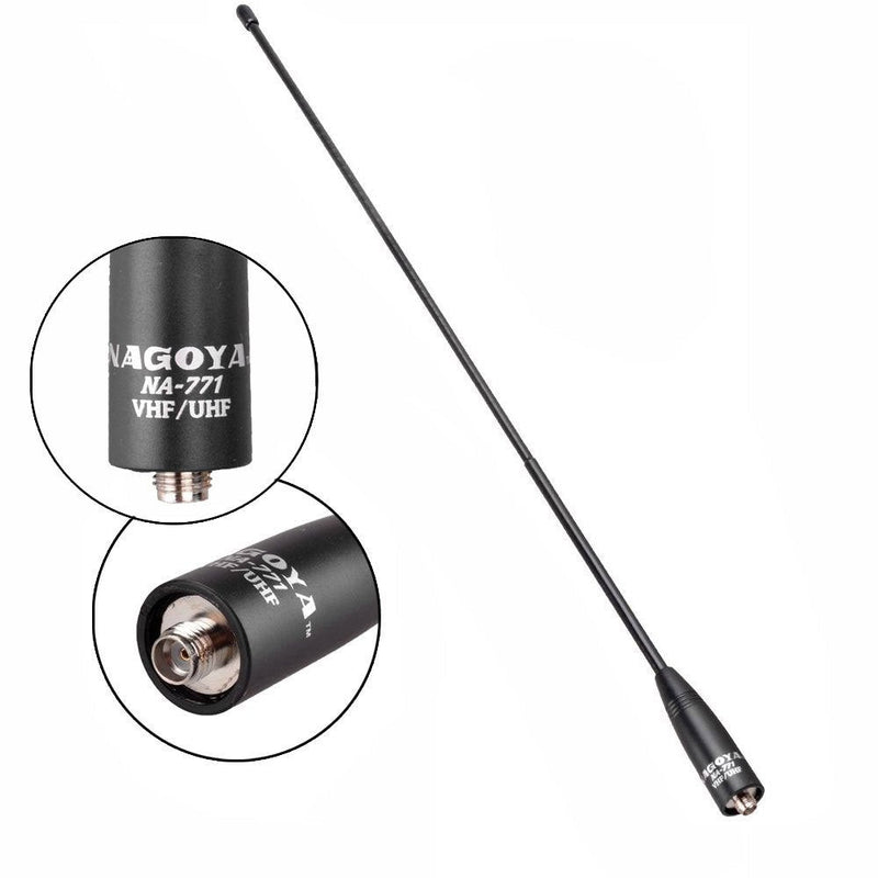 Authentic Genuine Nagoya NA-771 15.6-Inch Whip VHF/UHF (144/430Mhz) Antenna SMA-Female for BTECH and BaoFeng Radios Handheld Antenna NA-771 15.6" VHF/UHF