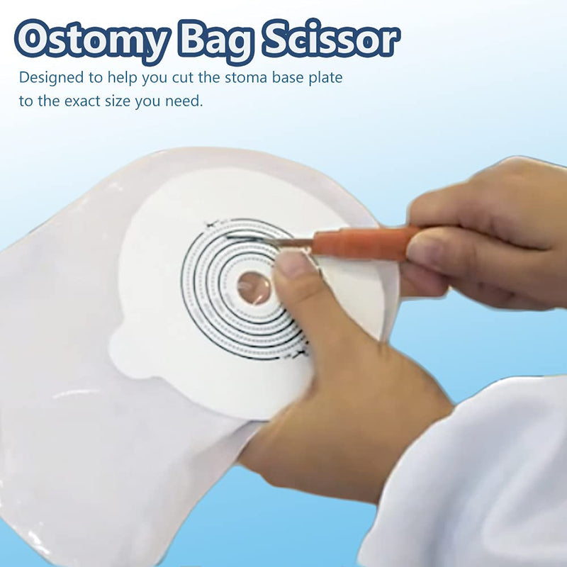 Ostomy Bag Scissor for Colostomy Ileostomy Care, Stoma Pouch Shear Nursing Cutter 5" with Blunt Round Tip