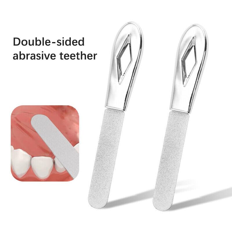 BRAVECOW Molar Tooth Grinding Tool, Grinding and Grinding Tool for Adults, Correction Stainless Steel Tooth File Teeth Grinding Tools Wisdom Tooth Sandpaper Stick