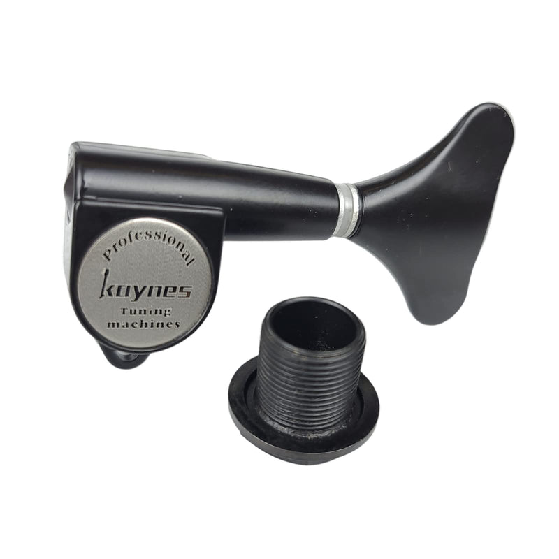 [AUSTRALIA] - KAYNES Guitar Bass Tuners - 1:18 Ratio Black Headstock Sealed Machine Heads Tuners Closed Tuning Key Pegs Replacement for Electric Jazz Bass or Precision (2R + 2L, Black) 2R + 2L 