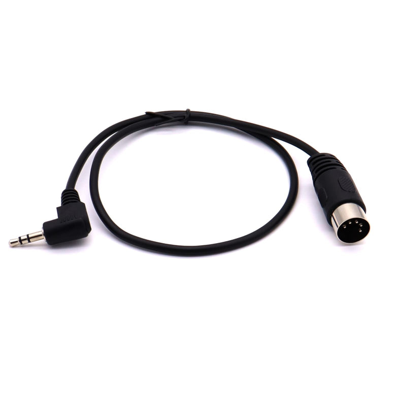 5 Pin DIN Cable, MIDI Din 5 Pin Male to 90 Degree 3.5mm 1/8'' Male TRS Stereo Jack Audio Cable for Speaker, Amplifier, Mixe, MIDI Keyboard(0.5M/1.7FT)