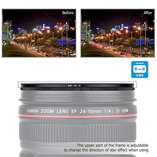 JJC 67mm Star Filter Cross Screen Starburst Filter Kit for Camera Lens