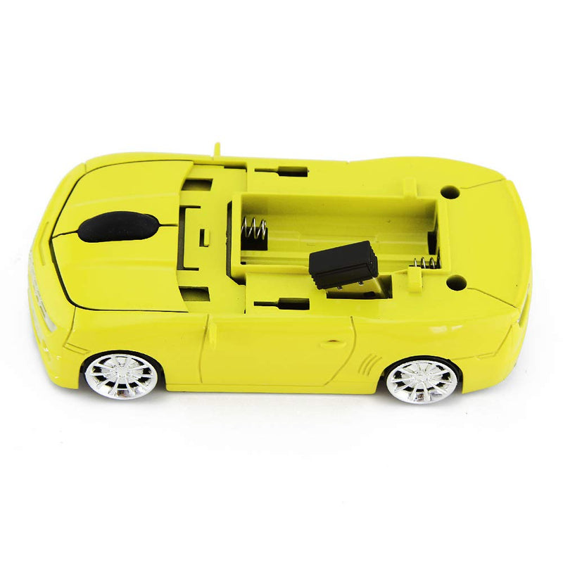 Ai5G for CL Car Mouse Wireless Sport Car Shape Mouse Laptop Desktop Computer Mouse Optical Mice with 2.4GHz Nano USB LED Headlight (Yellow) Yellow