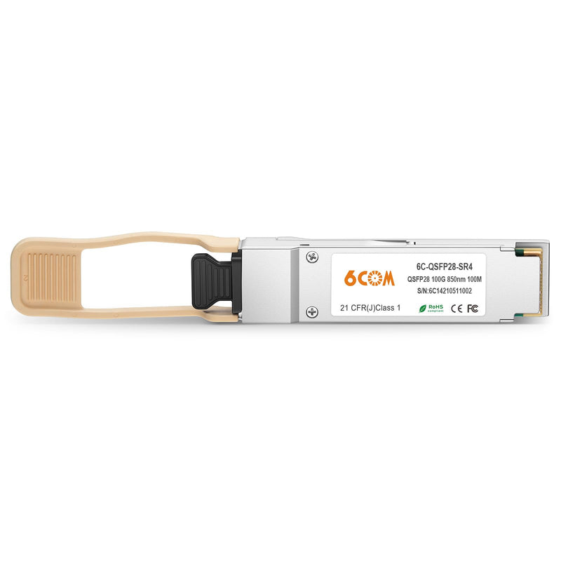 6COMGIGA 100GBASE-SR4 QSFP28 850nm 100m DDM MMF Transceiver, 100 Gigabit QSFP28 MPO Multi-Mode Module Compatible with Cisco QSFP-100G-SR4-S 100GBase-SR4: 100m