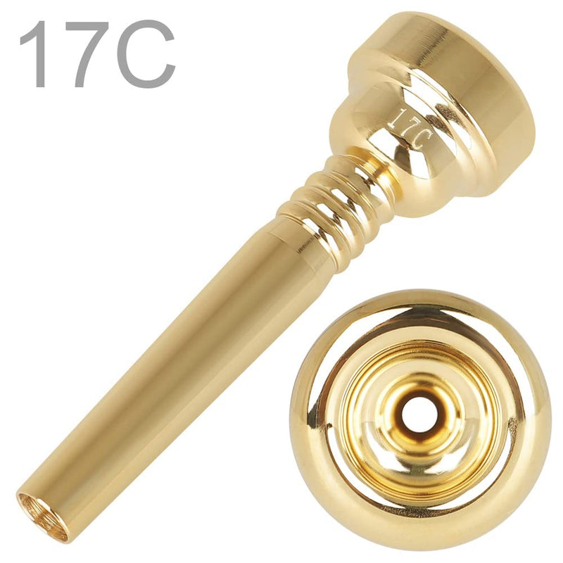 OriGlam Trumpet Mouthpiece 17C Brass Gold Plated Mouthpiece Replacement Part for Brass Wind Musical Instrument Parts