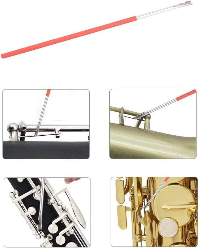 Stainless Steel Spring Hook Woodwind Instrument Repair Maintenance Tool for Sax Clarinet Oboe Flute Piccolo 5Inch,Dual Head