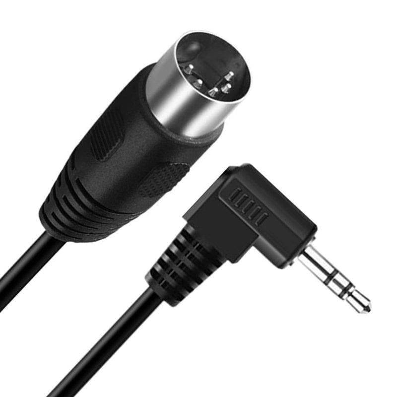 5 Pin DIN Cable, MIDI Din 5 Pin Male to 90 Degree 3.5mm 1/8'' Male TRS Stereo Jack Audio Cable for Speaker, Amplifier, Mixe, MIDI Keyboard(0.5M/1.7FT)
