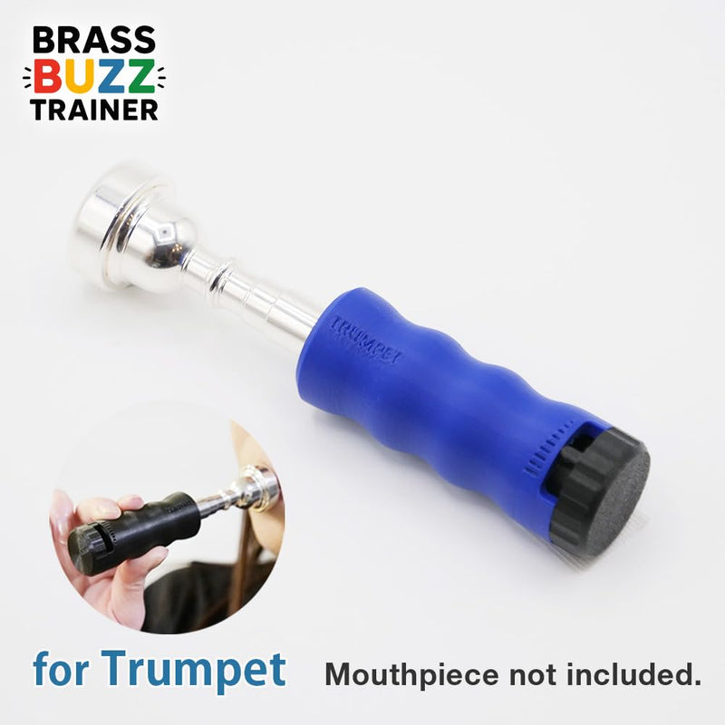 [AUSTRALIA] - Trumpet Mouthpiece Buzzing Practice Tool – Anywhere Practice & Warm-up – One-Touch Adjustable Resistance - BRASS BUZZ TRAINER (Blue) Blue 