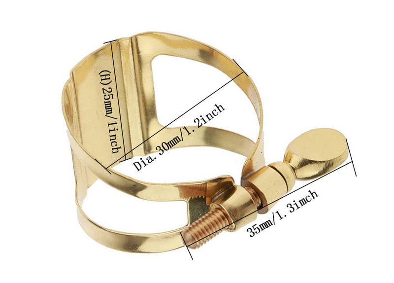 [AUSTRALIA] - Brass Sax Ligature Tenor Saxophone Mouthpiece Ligature Fastener - Gold Plated 