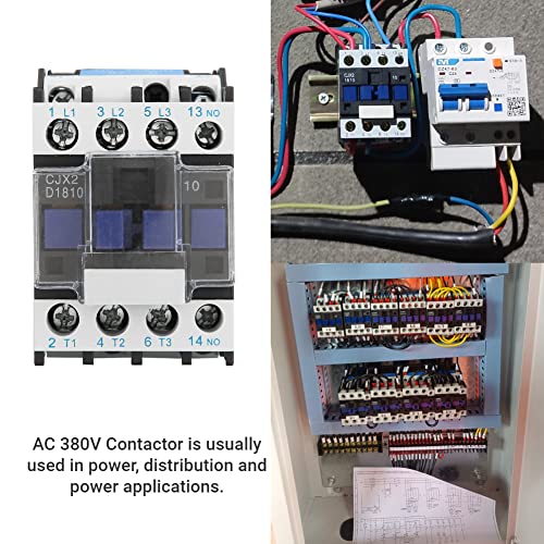 3-Pin Contactor CJX2-1810 24/36/48/110 / 380V AC Rail Coil (380V AC)
