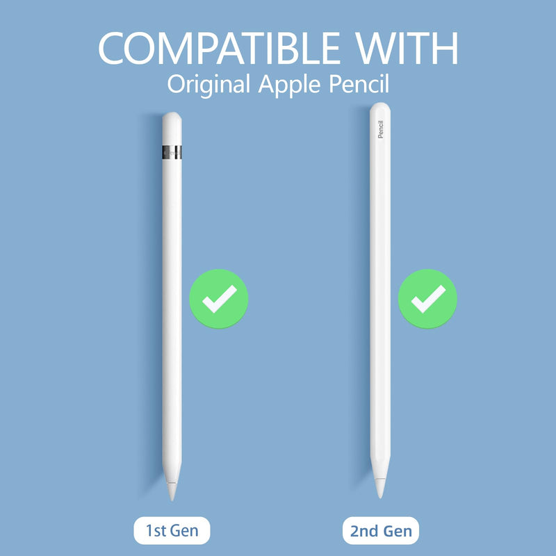 nimin Replacement Tips for Apple Pencil 2nd Gen & 1st Gen- [8 Pack] Apple Pencil Spare No Wear Out Fine Point Precise Control Apple Pen Tip, Plastic Tips + Metal Tips