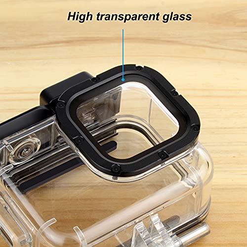GEPULY Waterproof Housing Case with 2-Pack Backdoors Waterproof+Skeleton Cover for GoPro Hero 9 10 11 12 13 Black