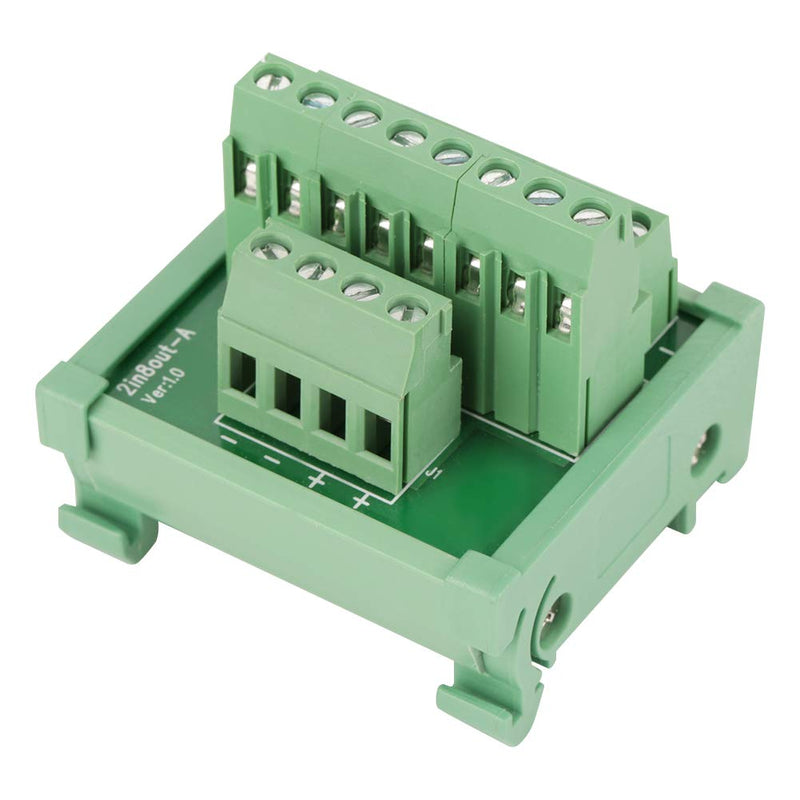 Module Board 2 in 8 Pin Module Breakout Board DIN Rail and Panel Mount Power Distribution