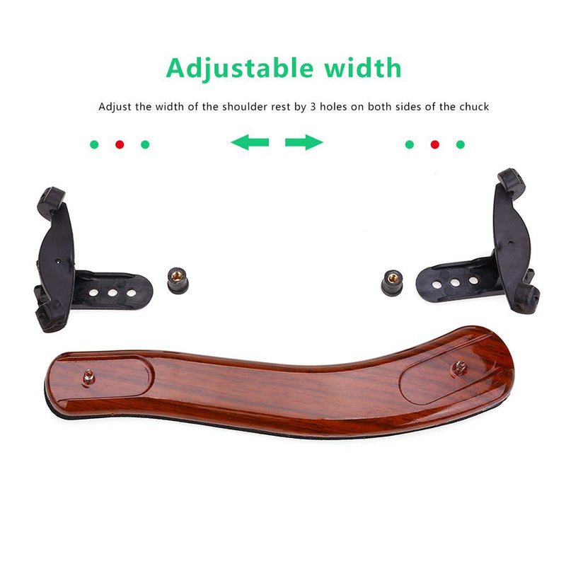 NANYI Violin Shoulder Rest for 4/4 and 3/4 with Collapsible and Height Adjustable Feet, Imitation wood grain. brown