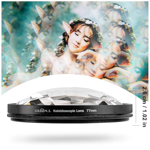 GREEN.L 58mm Kaleidoscope Prism Lens Filter Photography Prism Crystal Glass Effect Filter